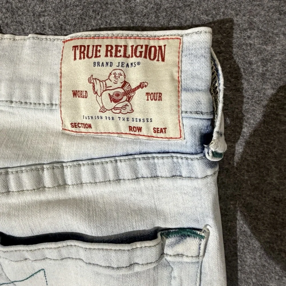 True Religion Ricky Relaxed Straight Jeans faded light wash denim SZ 30/32
